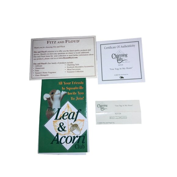 Fitz and Floyd You Tug At My Heart Figurine  Charming Tails by Dean Griff - Picture 9 of 12